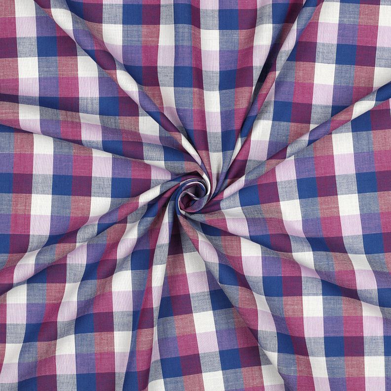 Baumwollstoff Karo bunt gewebt &ndash; rotlila,  image number 3