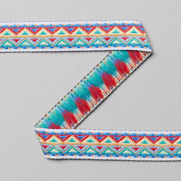 Webband Ikat [16 mm] - türkisblau,  image number 1