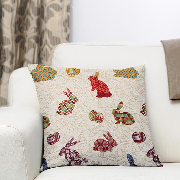 Jacquard Gobelin Bunte Osterhasen | Reststück 50cm