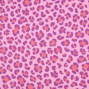 Musselin/ Doppel-Krinkel Gewebe bunter Leo Print | Poppy Fabrics – pastellviolett/rotlila, 