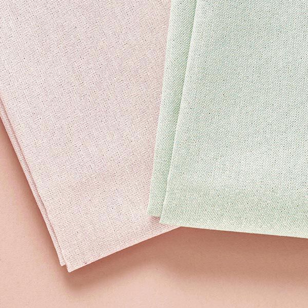 Dekostoff Halbpanama Lurex – mintgrün | Reststück 50cm