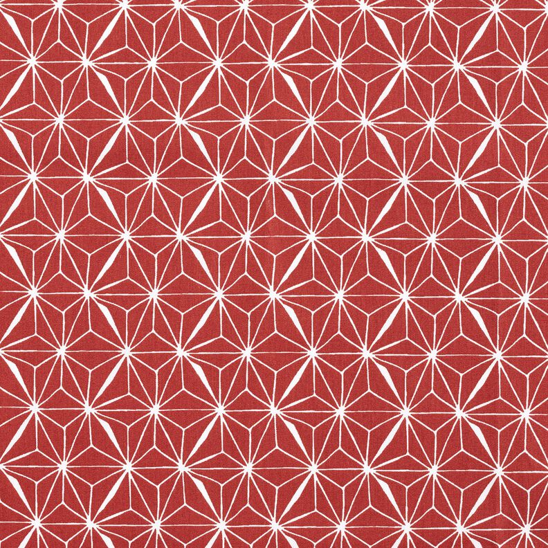 Beschichtete Baumwolle grafische Sterne – karminrot/weiss,  image number 1