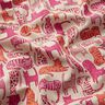 Dekostoff Halbpanama bunte Katzen – natur/purpur,  thumbnail number 2