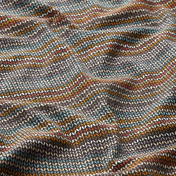Baumwolljersey Strickmuster – schwarz | Reststück 50cm