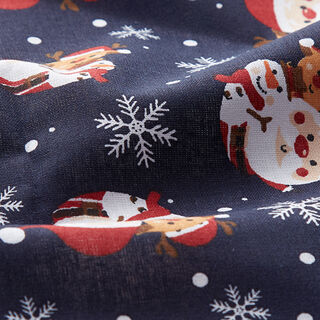 Baumwollstoff Cretonne Weihnachtsfreude – nachtblau, 