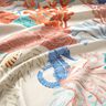 Dekostoff Halbpanama bunte Korallen – helltaupe/aquablau,  thumbnail number 2