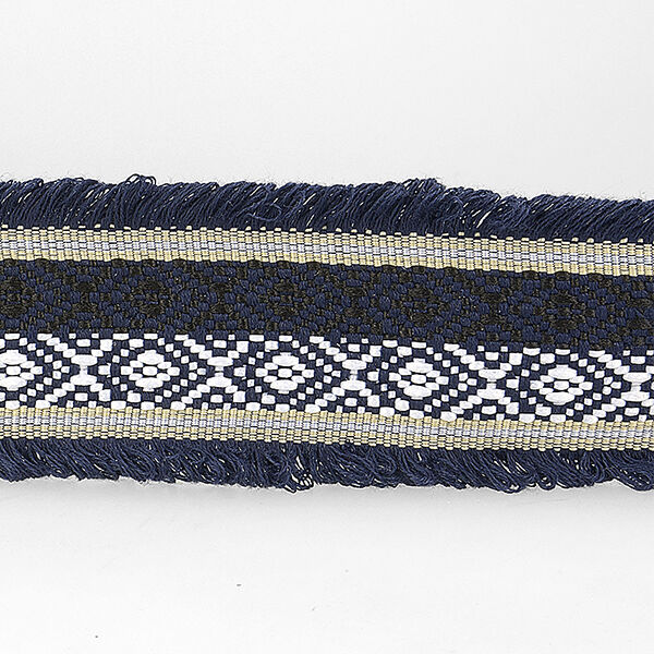 Jacquardborte Ethno – marineblau, image number 1
