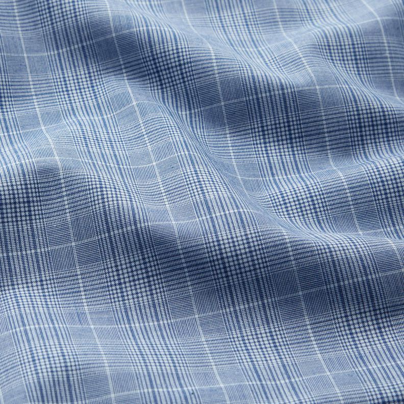 Hemdenstoff feine Karos – weiss/jeansblau, image number 2