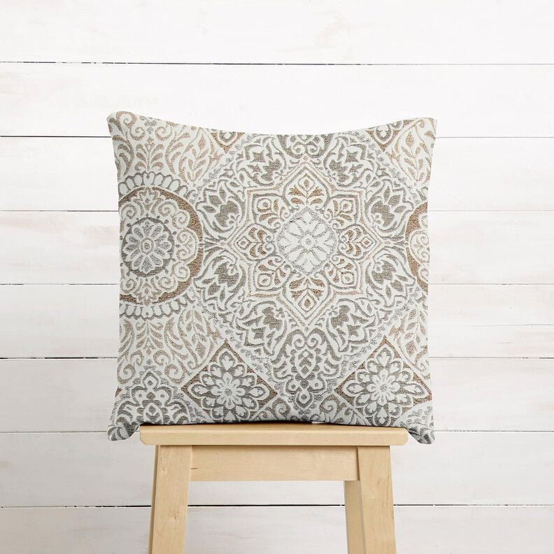 Dekostoff Jacquard elegante Kacheln – anemone/hellbeige,  image number 6