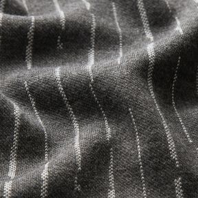 Strickjacquard unterbrochene Streifen – granit/wollweiss, 