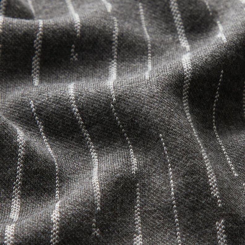 Strickjacquard unterbrochene Streifen – granit/wollweiss,  image number 2