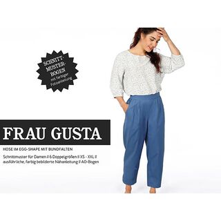 FRAU GUSTA Hose im egg-shape mit Falten am Gummibund | Studio Schnittreif | XS-XXL, 