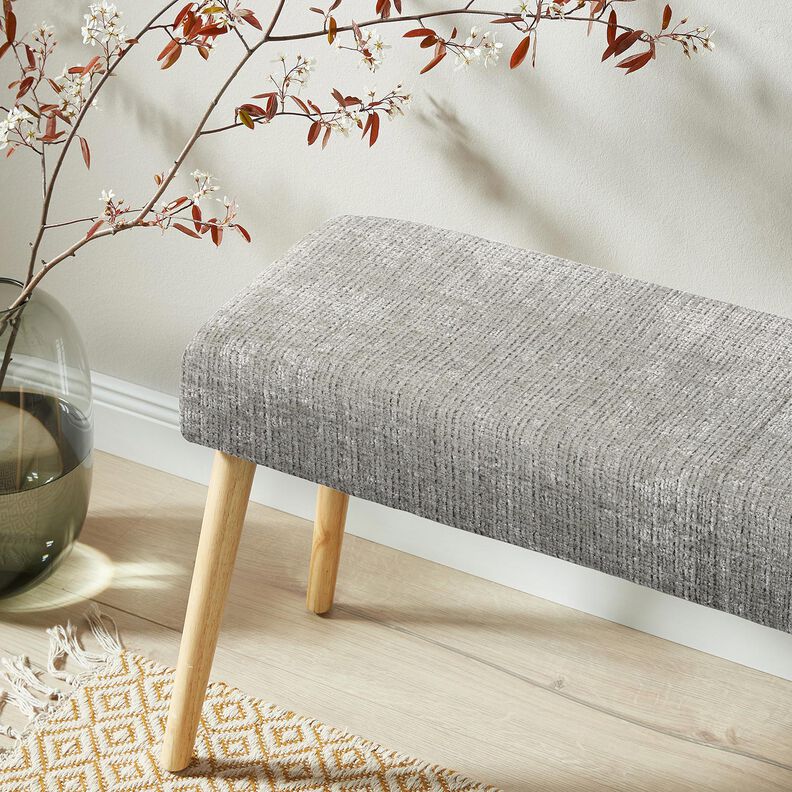 Polsterstoff Chenille Uni – silbergrau,  image number 6