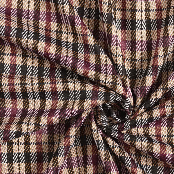 Strickjacquard Tartankaro – anemone/bordeauxrot, image number 3