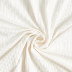 Rippenjersey uni – wollweiss, 