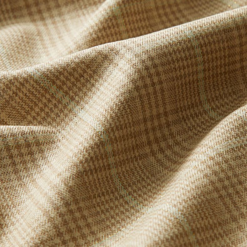 Viskose-Mix feiner Glencheck mit Lurex – mandel/hellmint,  image number 2