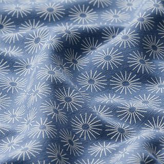 Baumwolljersey Strahlen-Blume – jeansblau, 