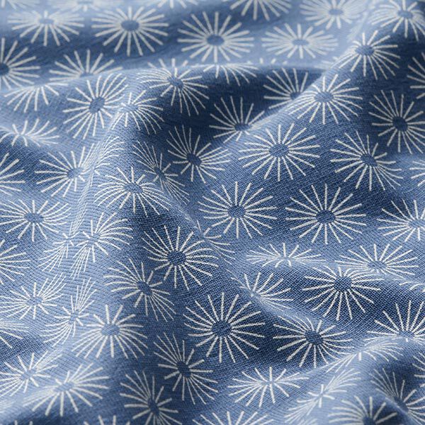 Baumwolljersey Strahlen-Blume – jeansblau,  image number 2