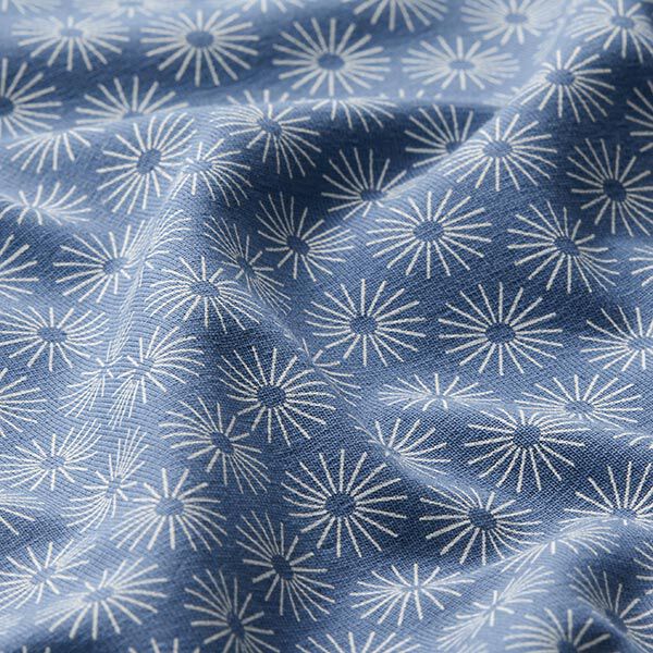 Baumwolljersey Strahlen-Blume – jeansblau, image number 2
