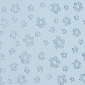Frotteejersey Blumen – silberblau, 