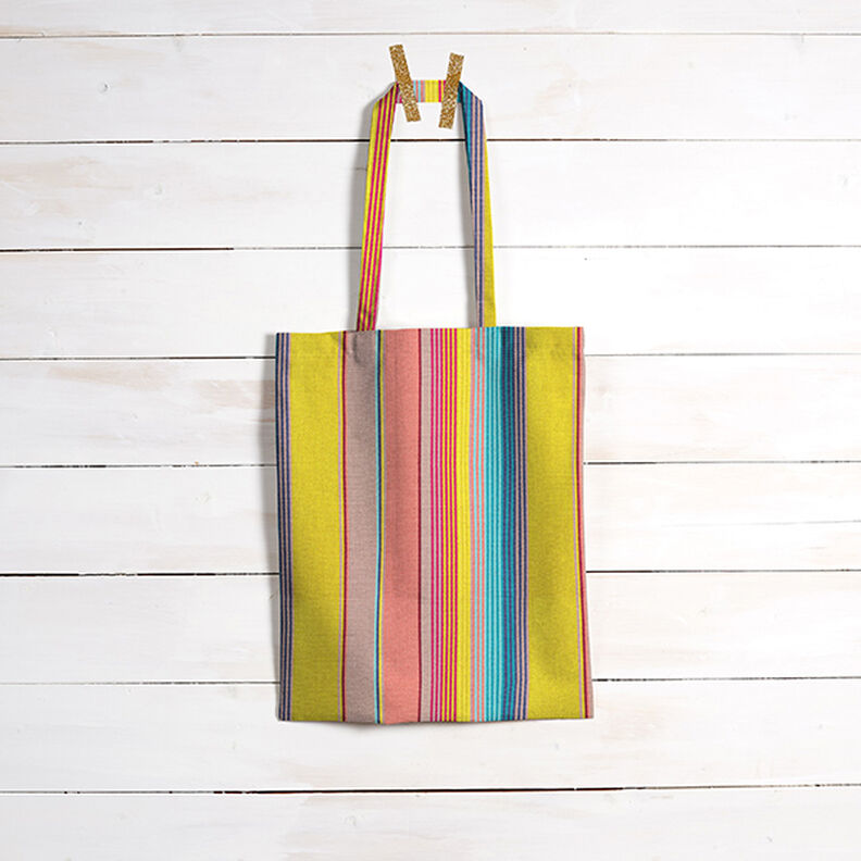 Outdoorstoff Canvas Streifen – lachs/senf,  image number 10