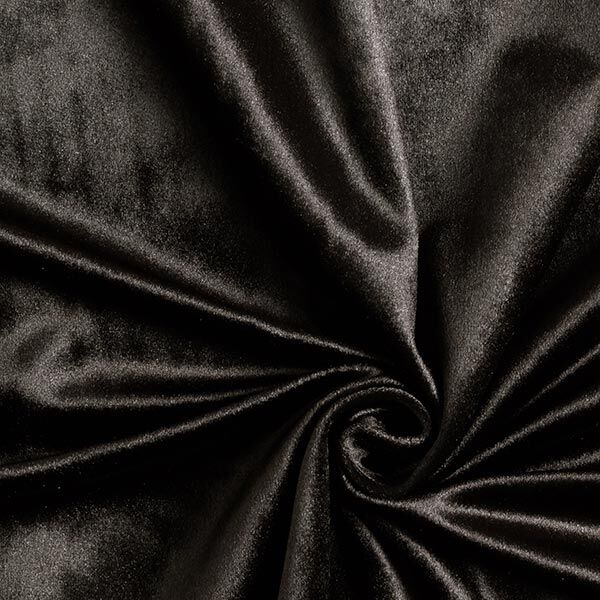 Dekostoff Samt – schwarz | Reststück 50cm