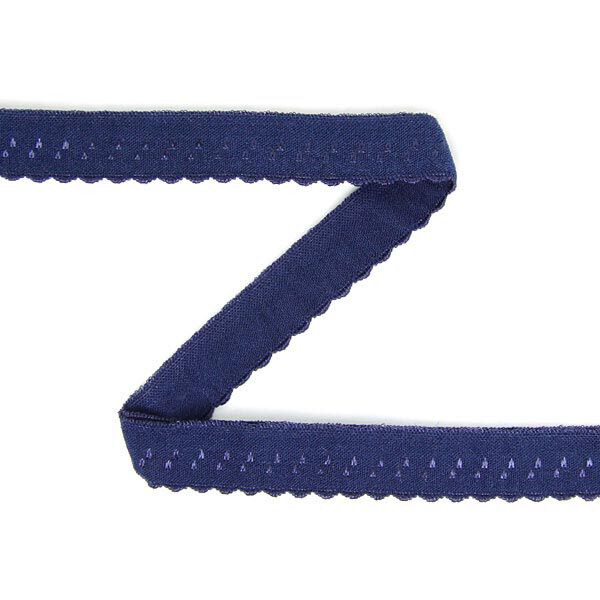 Elastisches Spitzen-Einfassband (Falzgummi) [12 mm] - marineblau,  image number 1
