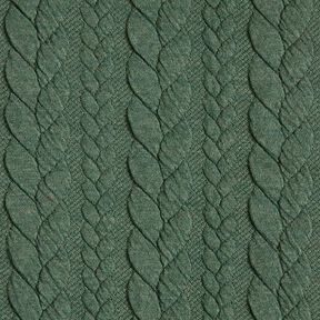 Jerseyjacquard Cloqué Zopfmuster – dunkelgrün, 