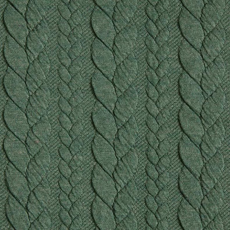 Jerseyjacquard Cloqué Zopfmuster – dunkelgrün,  image number 1