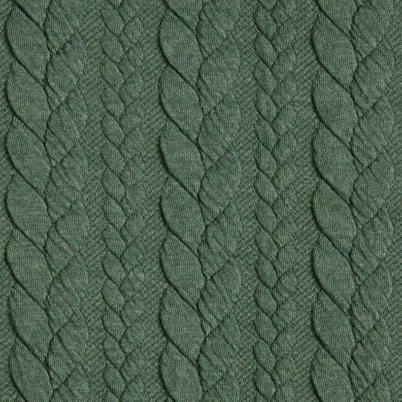 Jerseyjacquard Cloqué Zopfmuster – dunkelgrün,  image number 1