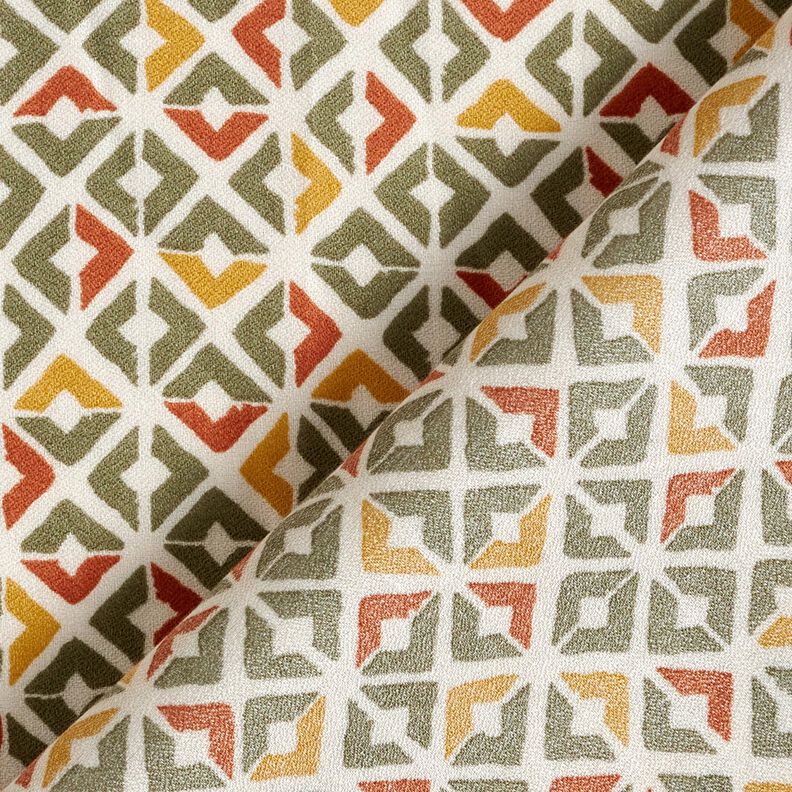 Viskosecrêpe Retro Rauten – beige/khaki,  image number 4