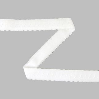 Elastisches Spitzen-Einfassband (Falzgummi) [12 mm] - weiss, 