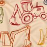 French Terry Sommersweat Baufahrzeuge | Poppy Fabrics – beige/marineblau,  thumbnail number 2
