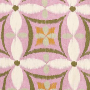 Dekostoff Canvas Stickerei-Look groß – pastellviolett/hellbeige, 