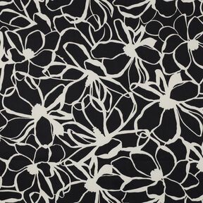 Baumwollsatin Magnolia | Nerida Hansen – schwarz/wollweiss, 