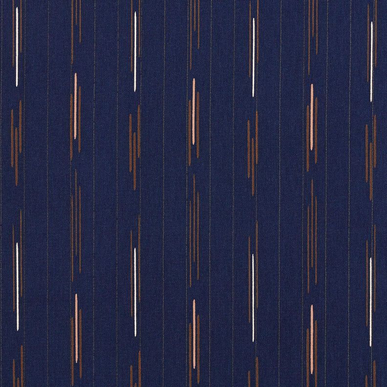 Blusenstoff Glitzernadelstreifen – marineblau,  image number 1