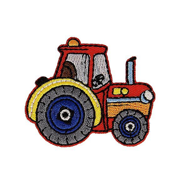 Applikation Traktor [ 4 x 4,5 cm ] – rot/grau,  image number 1