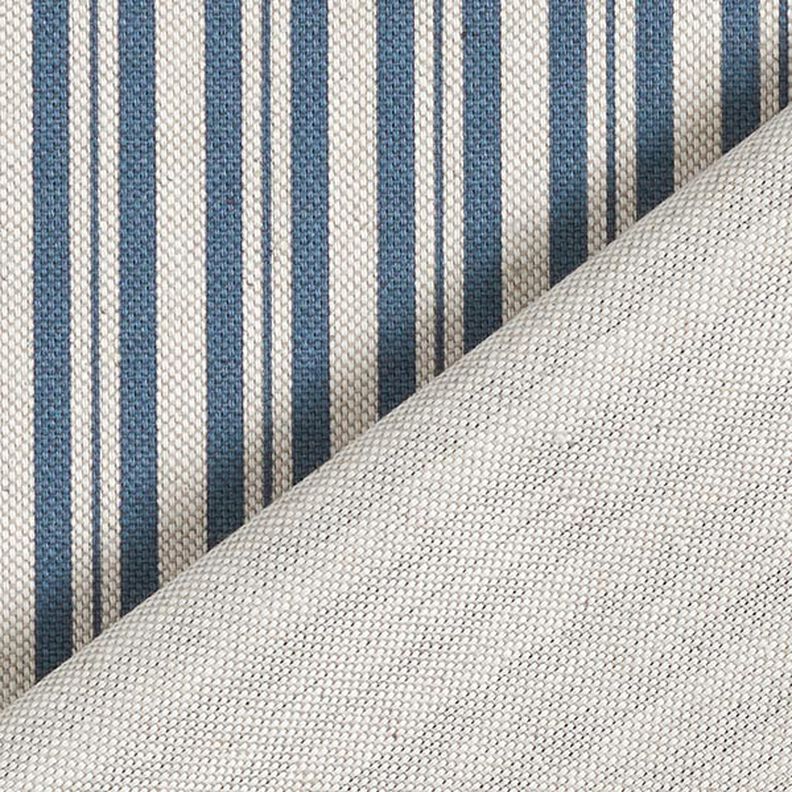 Dekostoff Halbpanama feine Streifen – jeansblau/natur,  image number 4