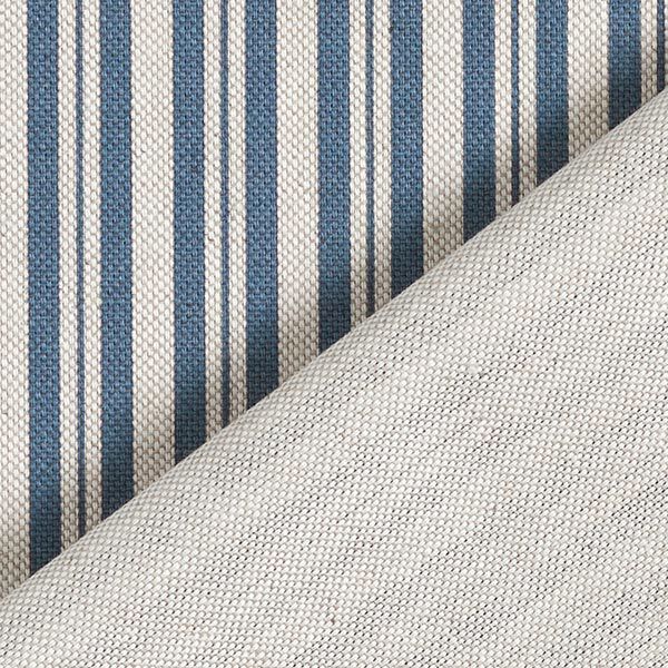 Dekostoff Halbpanama feine Streifen – jeansblau/natur
