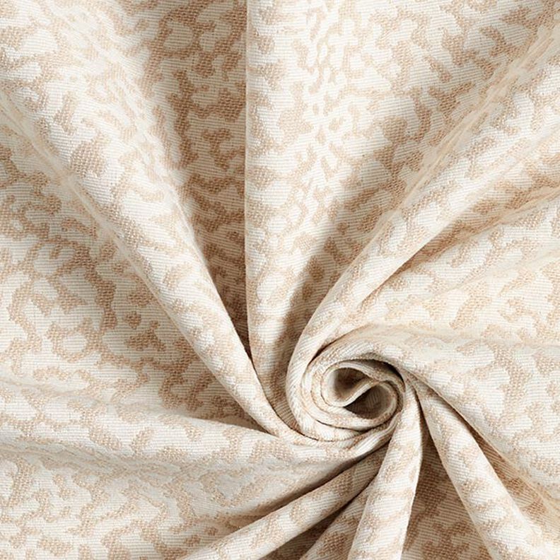 Möbelstoff Jacquard abstraktes Leomuster groß – creme/beige,  image number 3