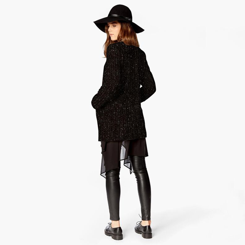 Chenille Strickjacquard Glitzer – schwarz/altsilber metallic,  image number 4