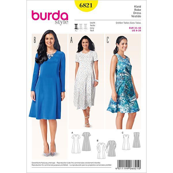 Kleid | Burda 6821 | 34-46,  image number 1