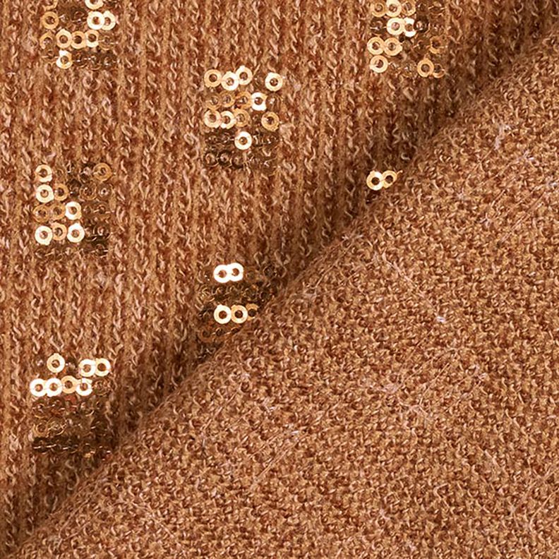 Strickstoff Glitzerpailletten Kästchen – karamell, image number 4