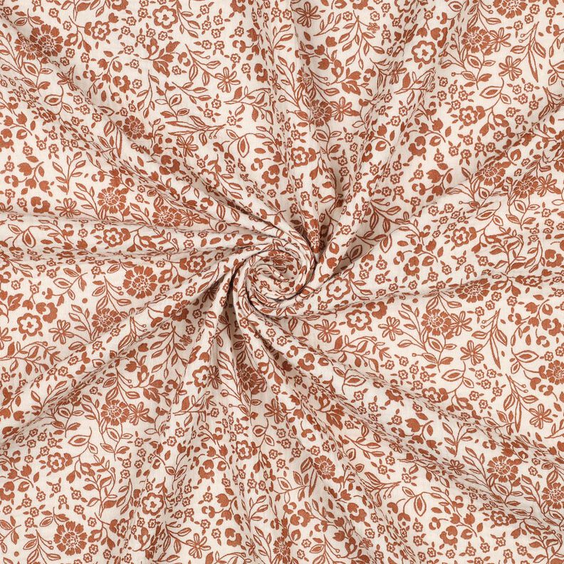 Musselin/ Doppel-Krinkel Gewebe bi-color Blümchen | Poppy Fabrics – hellbeige/karamell, image number 3