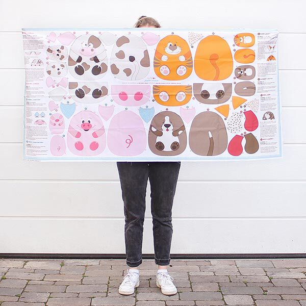 HAPPY FARM Bauernhoftiere als Cut & Sew Panel auf Baumwolle [ 80 x 155 cm ] | Kullaloo,  image number 4