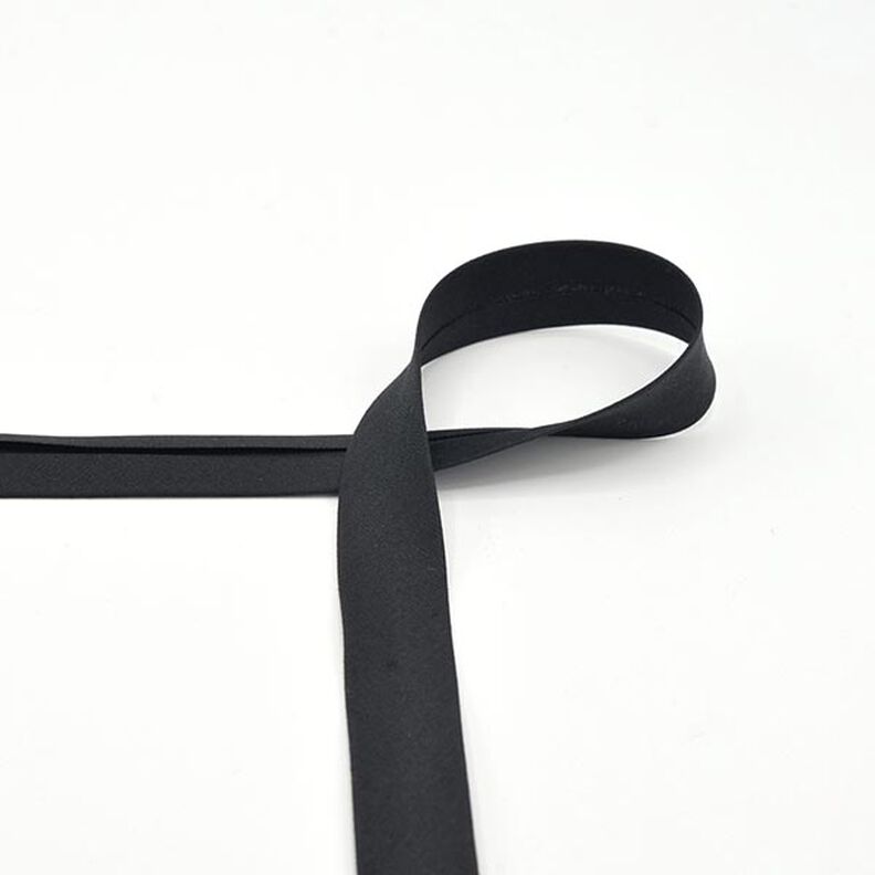 Baumwoll-Schrägband Popeline [20 mm] – schwarz,  image number 1