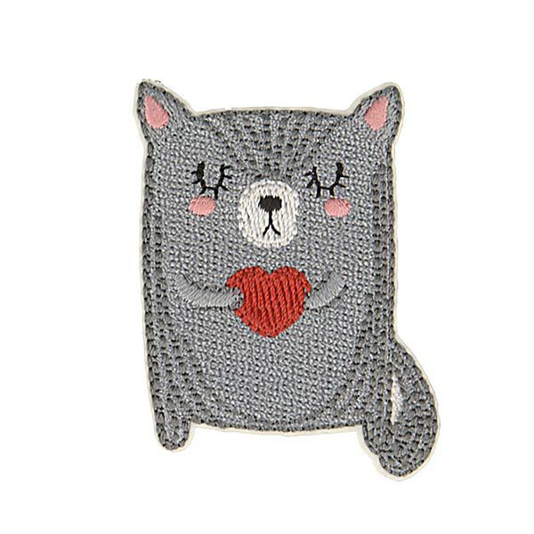 Applikation Katze [ 5 x 3,5 cm ] – grau,  image number 1