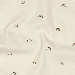 GOTS Baumwollpopeline kleine Regenbögen | Poppy Fabrics – natur/rehbraun, 