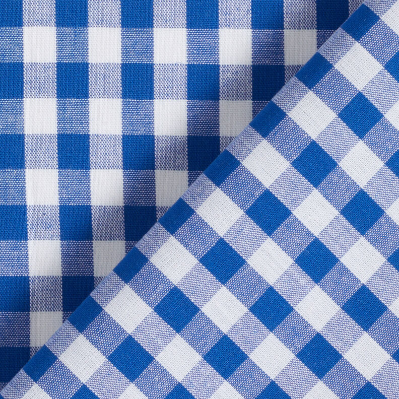 Baumwollstoff Vichykaro 1 cm – königsblau/weiss,  image number 4