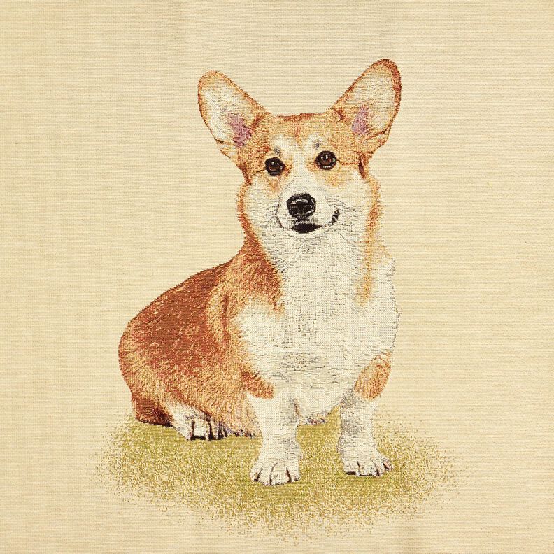 Dekopanel Gobelin kleiner Corgi &ndash; hellbeige/karamell,  image number 1